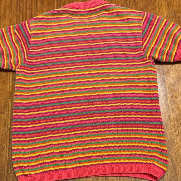 United Colors Of Benetton Vibrant Striped Cotton Sweater - L - 90’s Y2K - Picture 6 of 6
